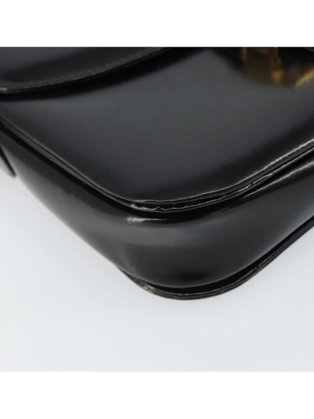 Authentic CELINE Horse Carriage Shoulder Bag Leather Black Gold - Picture 15 of 16